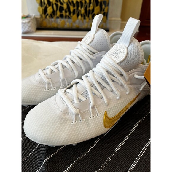 Nike Huarache 9 Elite Low LAX Lacrosse White Vivid Gold FD0089-100 NEW mens 7.5 main image 6